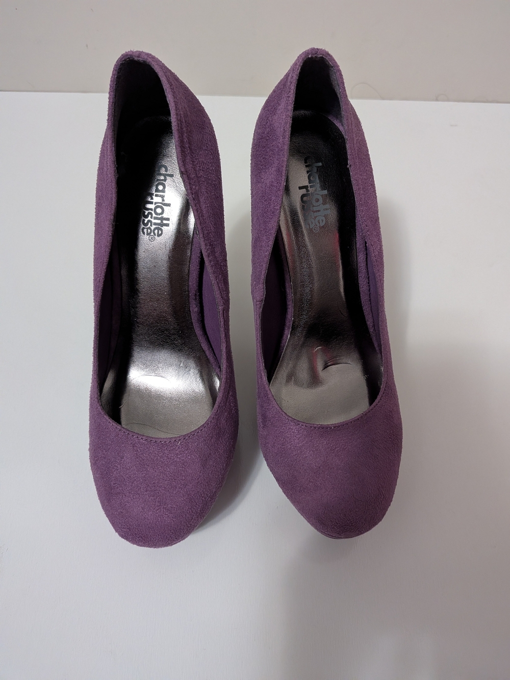 Charlotte Russe Plum Suede Round-Toe Pumps